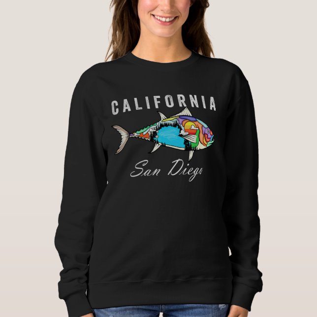 Sudadera Pescado San Diego California Atún Pesca Wi-Fi en a (Anverso)