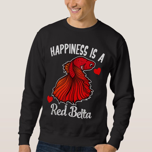 Sudadera Pescado Siamés de Pez Betta Rojo (Anverso)