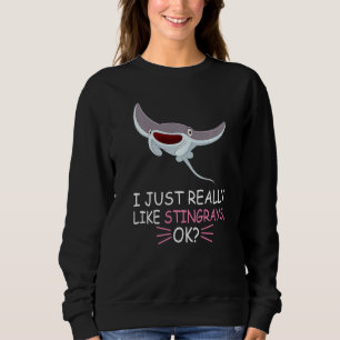 Sudadera Pescado Stingray Cuerdo Me Gusta Realmente Stingra