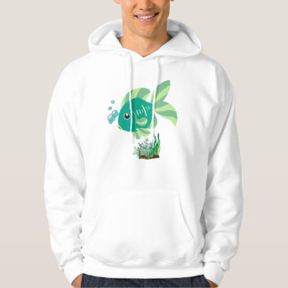 Sudadera Pescado verde con burbujas y plantas acuáticas