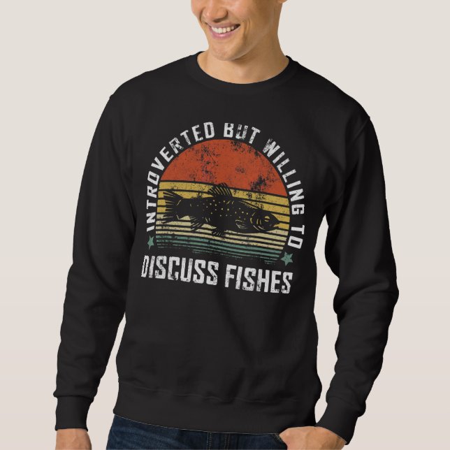 Sudadera Pescado Vintage de pesca introvertido (Anverso)