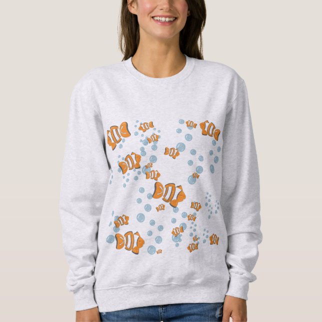 Sudadera Pescado y burbujas de aire de payasos (Anverso)