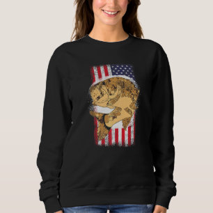 Sudadera Pescador Americano Orgullo Bandera Estadounidense