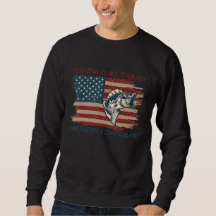 Sudadera Pescador de la bandera norteamericana de los pesca