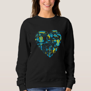Sudadera Pescador de la pesca del corazón Pescador Papá Fis
