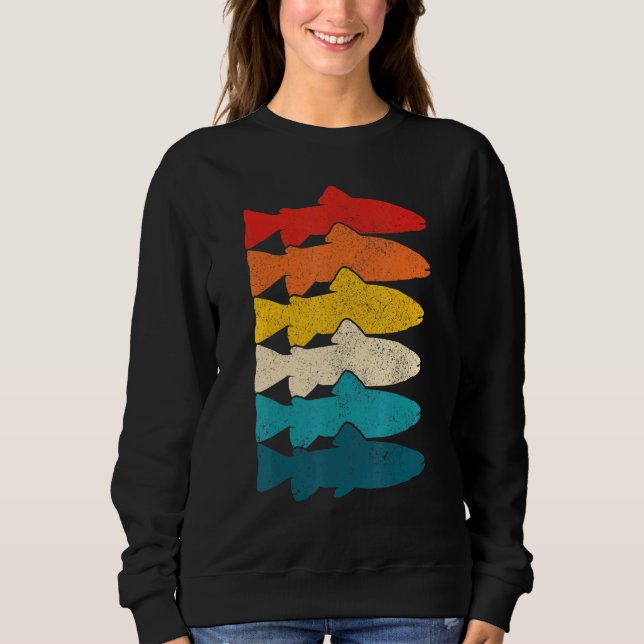 Sudadera Pescador de trucha de pescado vintage (Anverso)