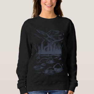 Sudadera Pescador En El Lago Rodeado Por El Bosque Mou