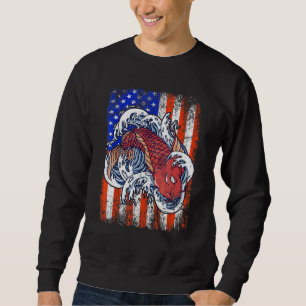 Sudadera Pescador Retro Bandera Estadounidense 4 De Julio N