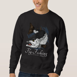 Sudadera Pescadores Art Salmon Trucha Chiste adicto Fly Fis