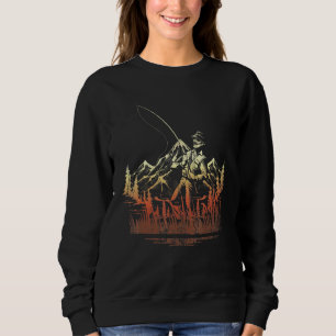 Sudadera Pescadores Retro Padres Día Hobby Lago Fishin