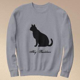 Sudadera Pet Black Cat Lovers Funny Quote Customized Grey