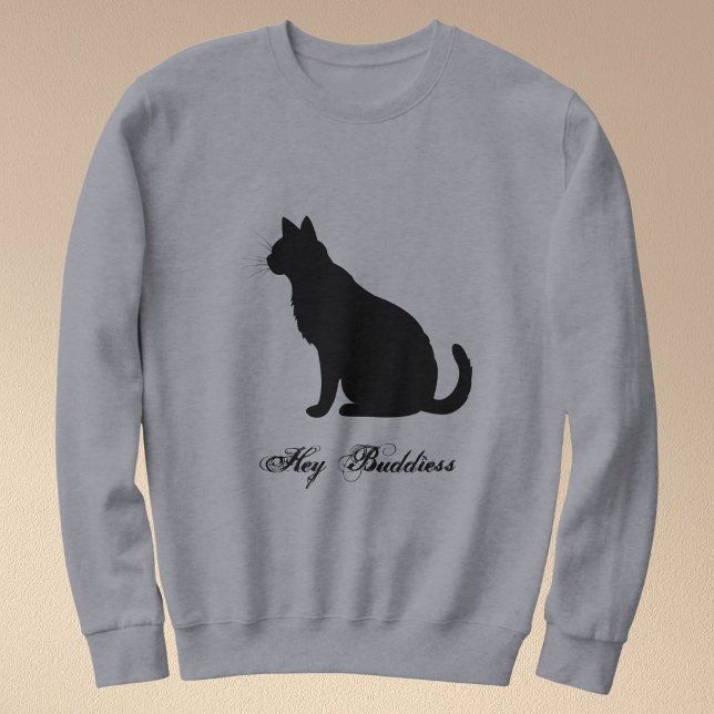 Sudadera Pet Black Cat Lovers Funny Quote Customized Grey (Subido por el creador)