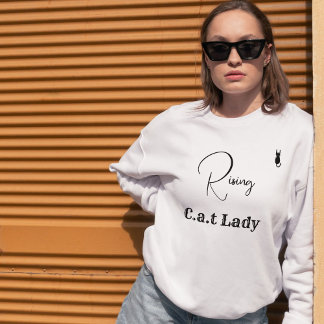 Sudadera Pet Lover Cat Mom White And Black Script Customize