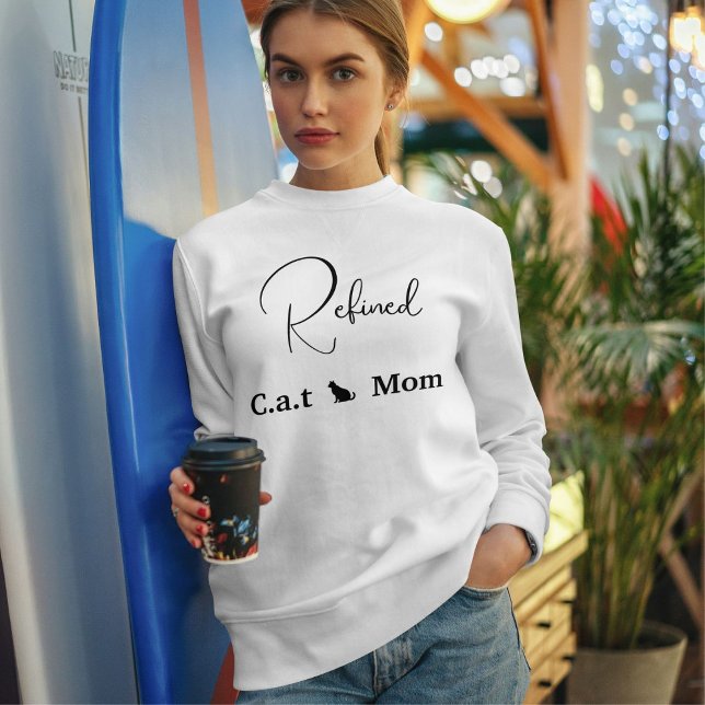 Sudadera Pet Lover Customize Script Black And White Cat Mom (Subido por el creador)