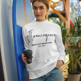 Sudadera Pet Lover Name Stylish Quote Cat Mom Customized