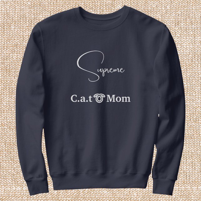 Sudadera Pet Lover Navy Blue White Script Custom Cat Mom  (Subido por el creador)