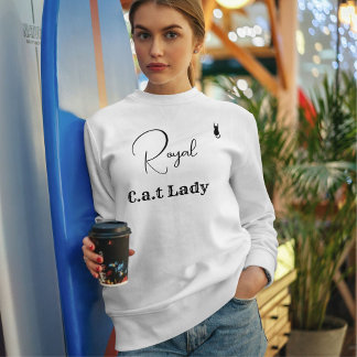 Sudadera Pet Lover White And Black Script Cat Mom Customize