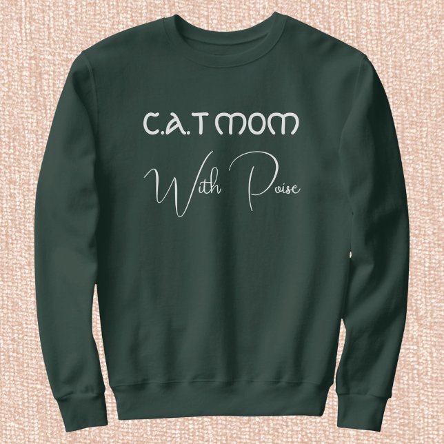 Sudadera Pet Lover White Script Deep Forest Custom Cat Mom (Subido por el creador)