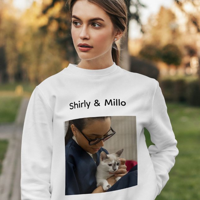Sudadera Pet Lovor Cat Mom Cute Modern Personalized Photo  (Subido por el creador)