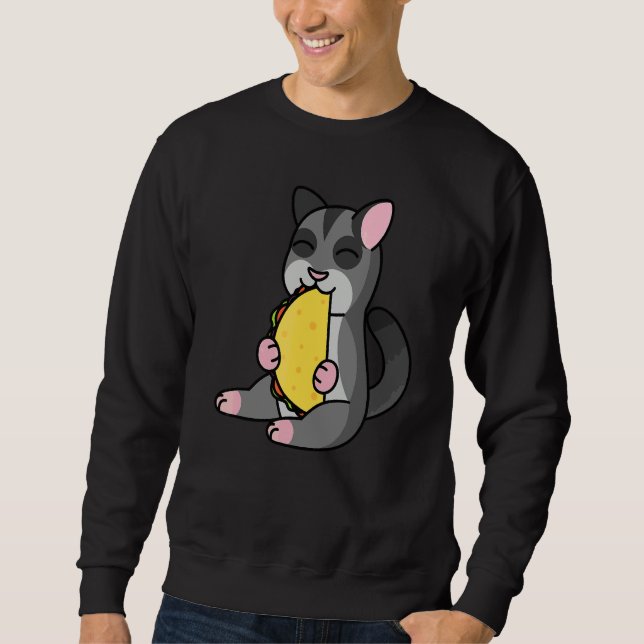 Sudadera Petauro de azúcar comiendo un taco mascota (Anverso)