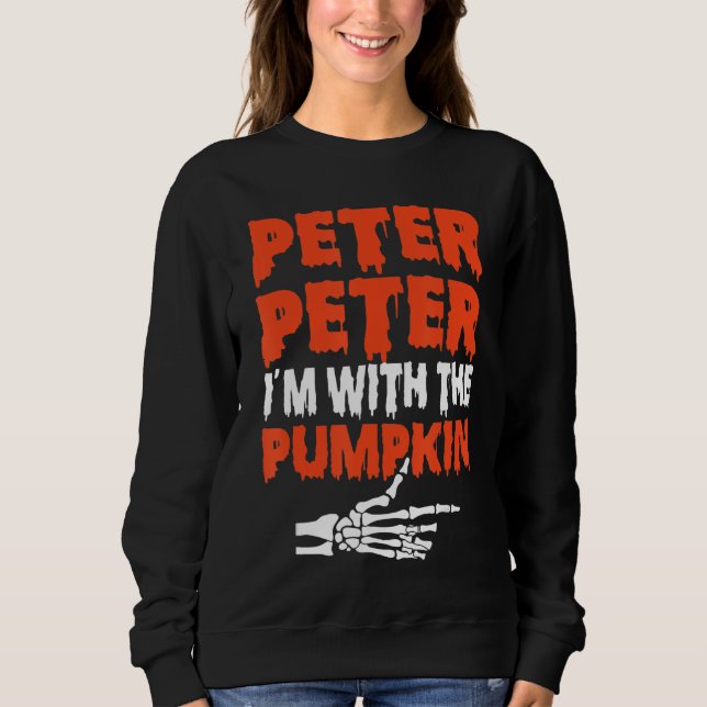 Sudadera Peter I'm with the Pumpkin Halloween Costume Coupl (Anverso)