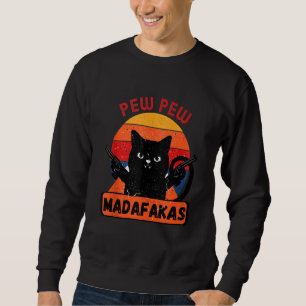 Sudadera Pew Pew Madafakas Retro Cat