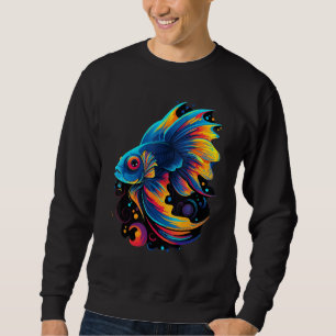 Sudadera Pez Guppy Acuático Geométrico Colorido Guppies Pop