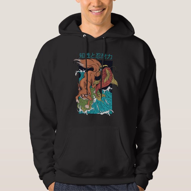 Sudadera Pez Koi con Diseño Japonés de Zorro (Anverso)