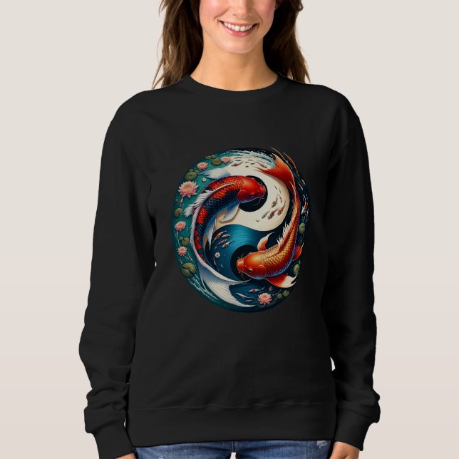 Sudadera Pez Koi Japonés Yin Yang (Anverso)