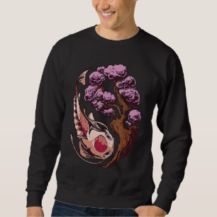 Sudadera Pez Koi Yin Yang Flor de Cerezo Japonesa Pez Koi