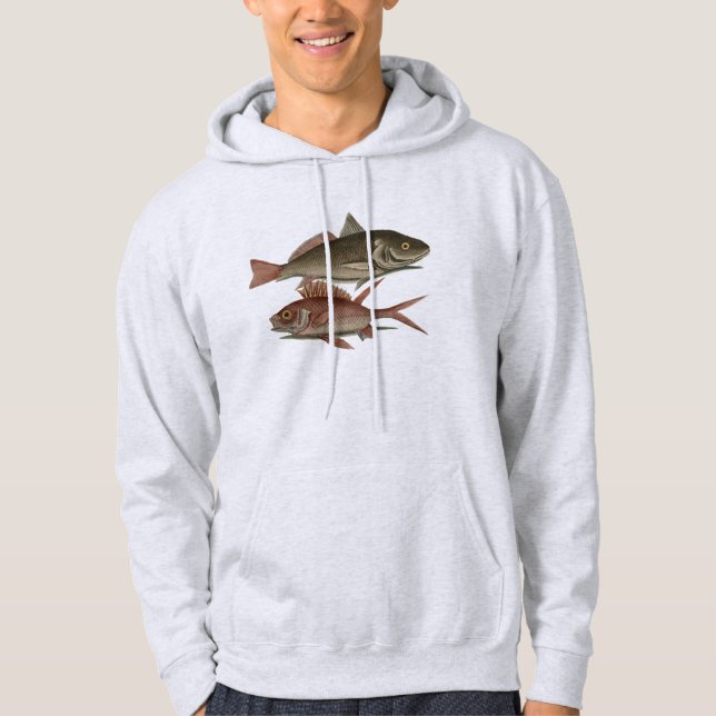 Sudadera Pez Lubina Roja Pescador Arte (Anverso)