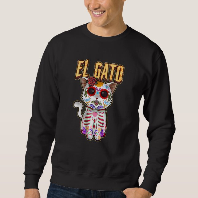 Sudadera Ph Cat Sugar Skull Lover Halloween Party Costuve C (Anverso)