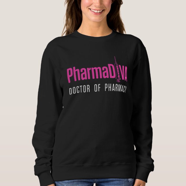 Sudadera PharmD Médica de Farmacy PharmDiva Doctorado (Anverso)