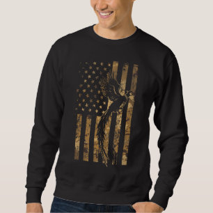 Sudadera Pheasant Bird Hunter American Flag Camouflage Phea