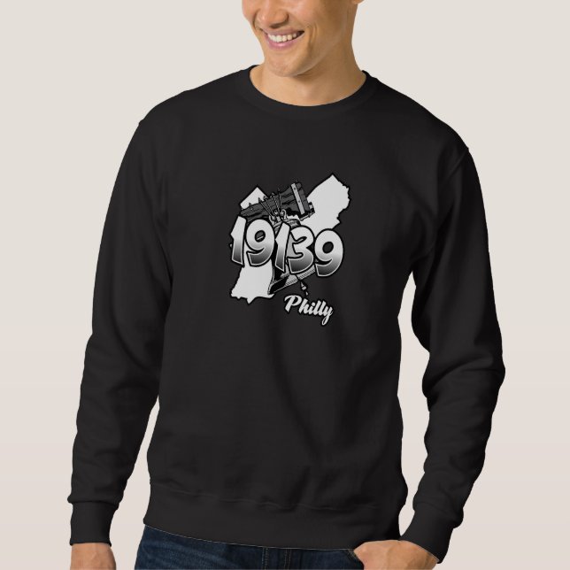 Sudadera Philadelphia Silhouette with Zip Code 19139 and Li (Anverso)