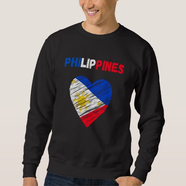 Sudadera Philippines Flag Holiday Philippines Heart Filipin (Anverso)