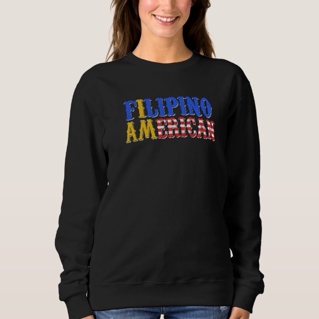 Sudadera Philippines Proud Filipino America American Flag H (Anverso)
