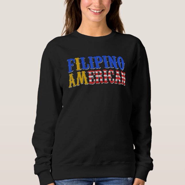 Sudadera Philippines Proud Filipino America American Flag H (Anverso)