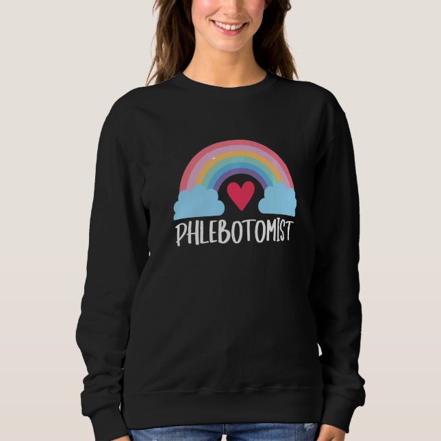 Sudadera Phlebotomist Rainbow Heart Phlebotomy Gifts Access (Anverso)