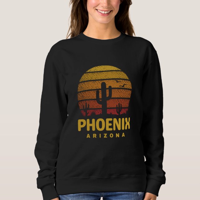 Sudadera Phoenix Arizona AZ Cactus Desert Sunset Retro Vint (Anverso)