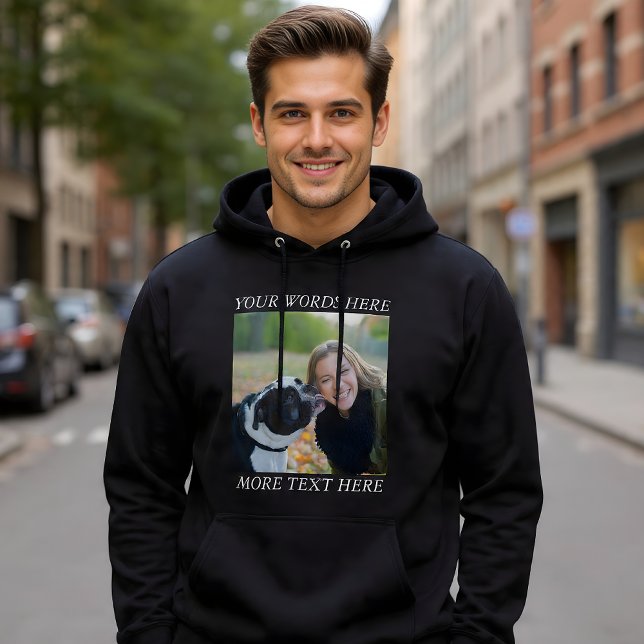 Sudadera Photo Upload Hoodie with Custom Text (Subido por el creador)