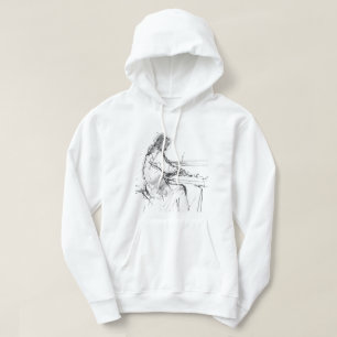 Sudadera Pianista abstracto minimalista tocando el piano - 