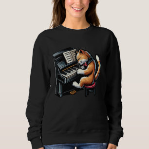 Sudadera Pianista De Gatito Cute - Gato Tocando El Piano