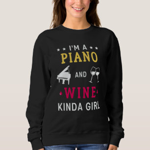 Sudadera Pianista y música de vino mujer pianista