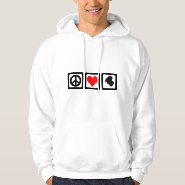 Sudadera Piano del amor de la paz (Anverso)