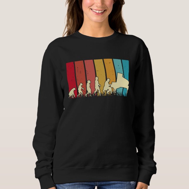 Sudadera Piano Evolution Retro Piano Player Pianist  1 (Anverso)