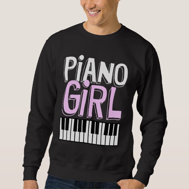 Sudadera Piano Girl  Pianist Music Keyboardist Musician Out (Anverso)
