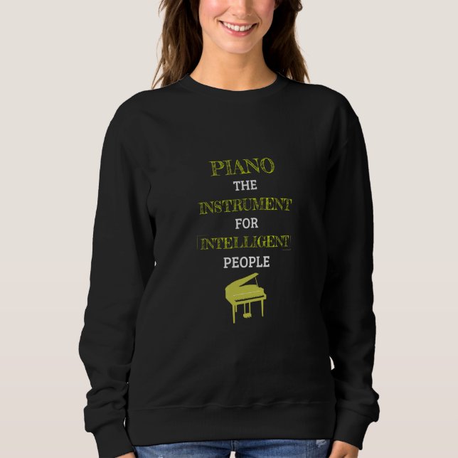 Sudadera Piano Instrument For Intelligent People Retro Lime (Anverso)