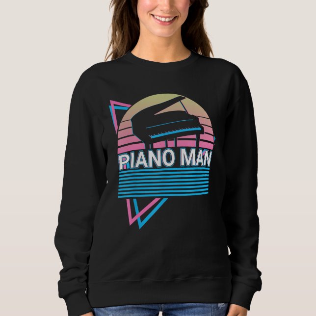 Sudadera Piano Man Keyboard Piano Retro (Anverso)