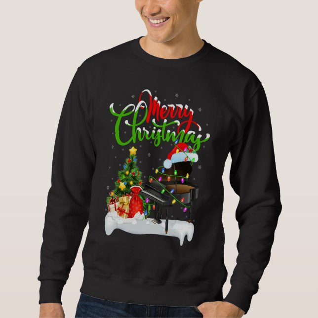 Sudadera Piano Music   Xmas Decorations Santa Piano Christm (Anverso)